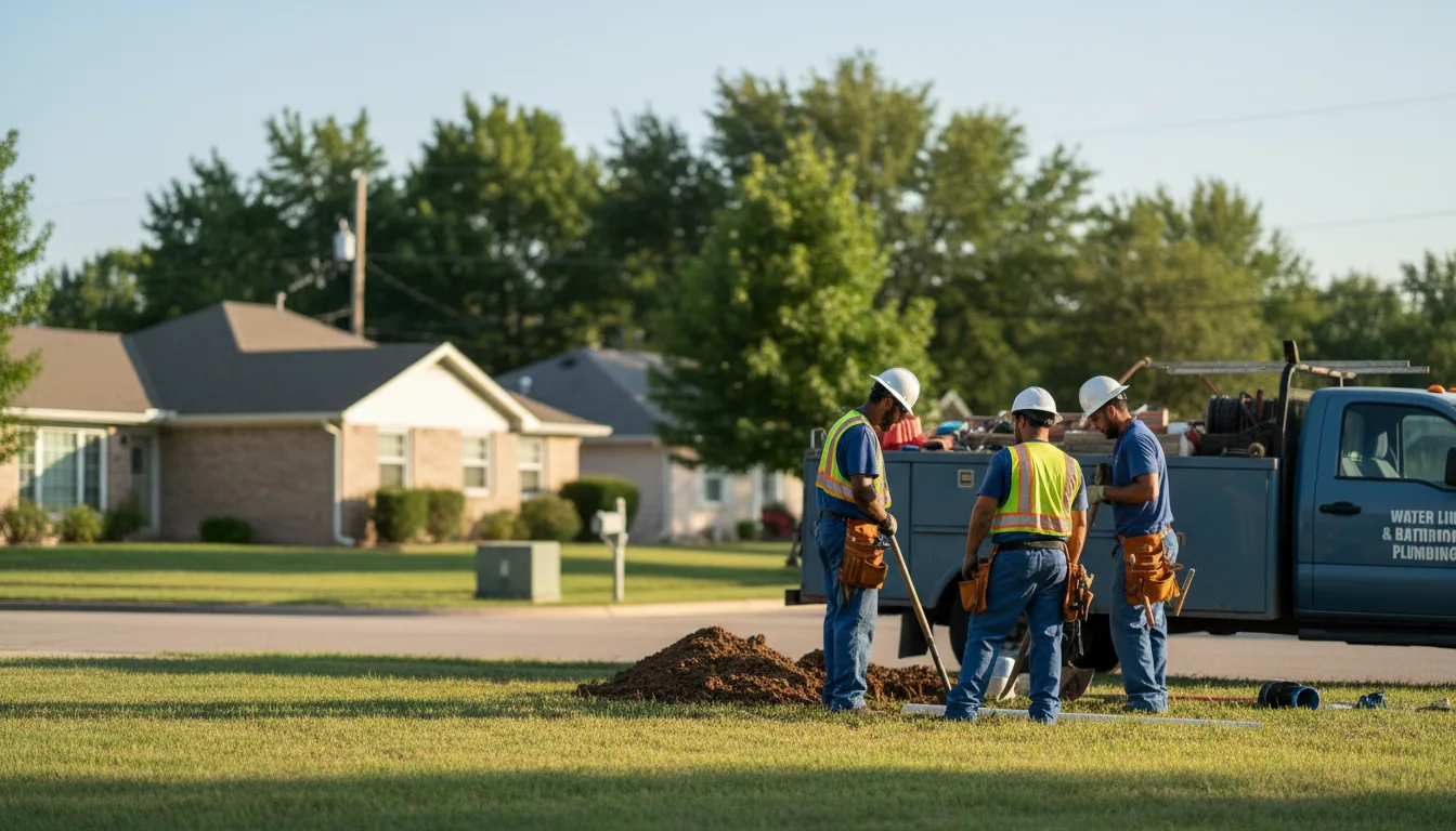 Residential water line and bathroom plumbing service in Bardwell, TX